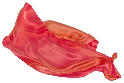 Abstract background of red wavy silk or satin. 3d rendering image. Stock Illustration