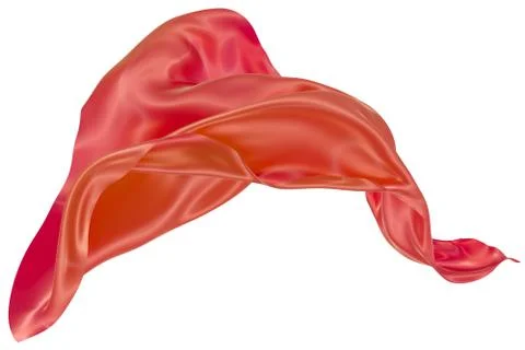 Abstract background of red wavy silk or satin. 3d rendering image. Stock Illustration