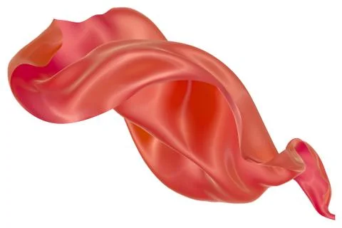 Abstract background of red wavy silk or satin. 3d rendering image. Stock Illustration