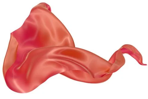 Abstract background of red wavy silk or satin. 3d rendering image. Stock Illustration