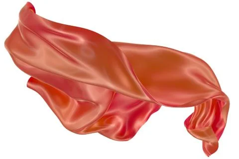 Abstract background of red wavy silk or satin. 3d rendering image. Stock Illustration