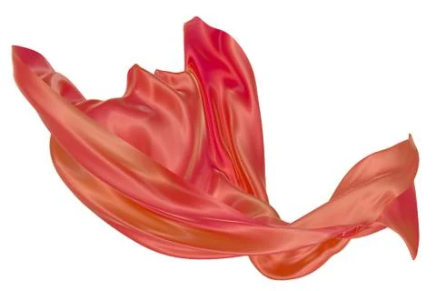 Abstract background of red wavy silk or satin. 3d rendering image. Stock Illustration