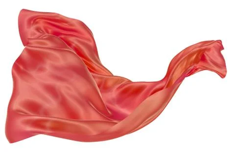 Abstract background of red wavy silk or satin. 3d rendering image. Stock Illustration