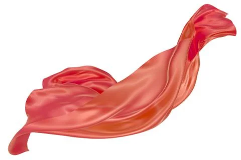 Abstract background of red wavy silk or satin. 3d rendering image. Stock Illustration