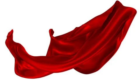 Abstract background of red wavy silk or satin. 3d rendering image. Stock-Illustration