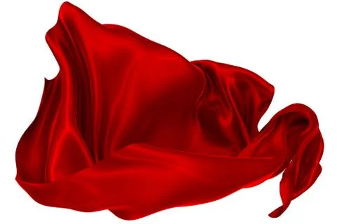Abstract background of red wavy silk or satin. 3d rendering image. Stock Illustration