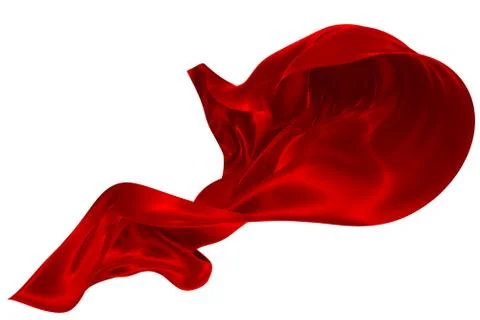 Abstract background of red wavy silk or satin. 3d rendering image. Stock Illustration