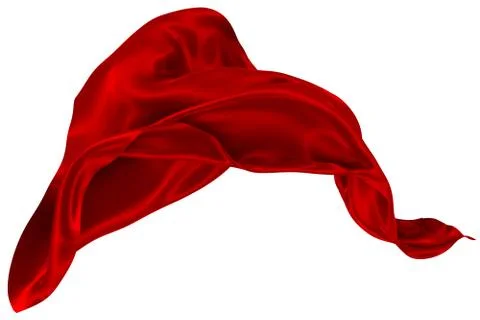 Abstract background of red wavy silk or satin. 3d rendering image. Stock Illustration