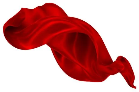 Abstract background of red wavy silk or satin. 3d rendering image. Stock Illustration