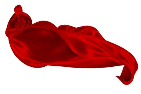 Abstract background of red wavy silk or satin. 3d rendering image. Stock Illustration