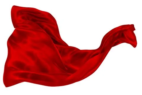 Abstract background of red wavy silk or satin. 3d rendering image. Stock Illustration