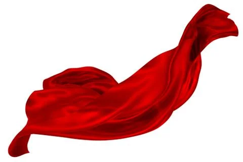 Abstract background of red wavy silk or satin. 3d rendering image. Stock Illustration