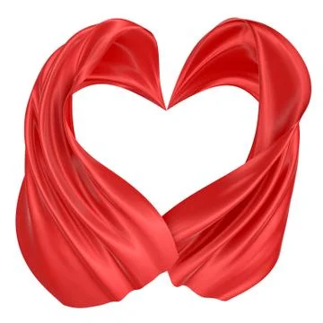 Abstract background of red wavy silk or satin. 3d rendering image. Stock Illustration