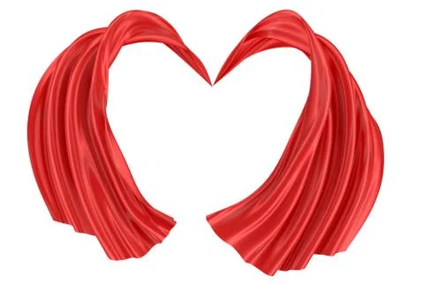 Abstract background of red wavy silk or satin. 3d rendering image. Stock Illustration