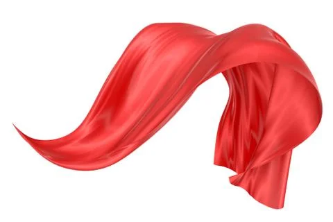 Abstract background of red wavy silk or satin. 3d rendering image. Stock Illustration