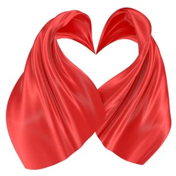 Abstract background of red wavy silk or satin. 3d rendering image. Stock Illustration