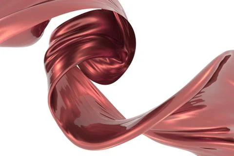 Abstract background of red wavy silk or satin. 3d rendering image. Stock Illustration