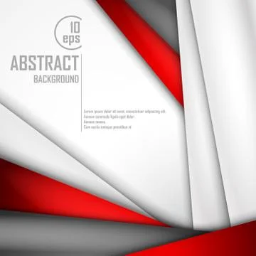 Abstract background of red, white and black origami paper. Vector illustration Stock Illustration