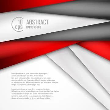 Abstract background of red, white and black origami paper. Vector illustration Stock Illustration