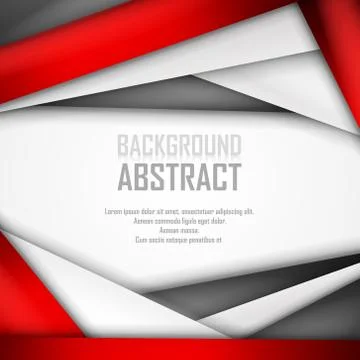 Abstract background of red, white and black origami paper. Vector illustration Stock Illustration