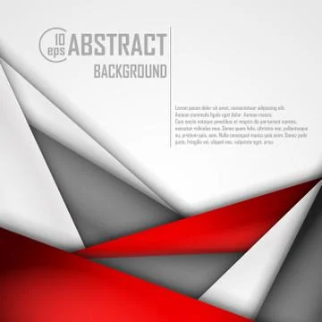 Abstract background of red, white and black origami paper. Vector illustration Stock Illustration