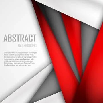 Abstract background of red, white and black origami paper. Vector illustration Stock Illustration