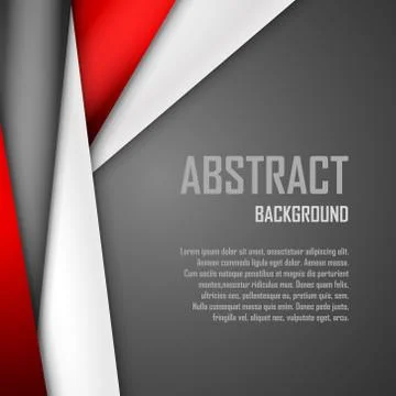 Abstract background of red, white and black origami paper. Vector illustration Stock Illustration