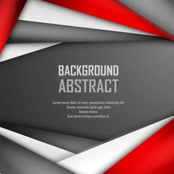 Abstract background of red, white and black origami paper. Vector illustration Stock Illustration