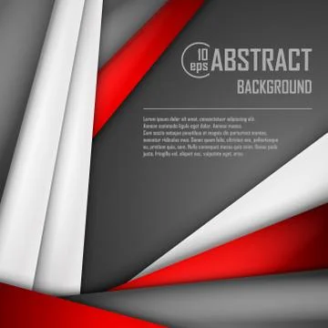 Abstract background of red, white and black origami paper. Vector illustration Stock-Illustration