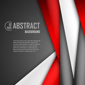 Abstract background of red, white and black origami paper. Vector illustration Stock Illustration
