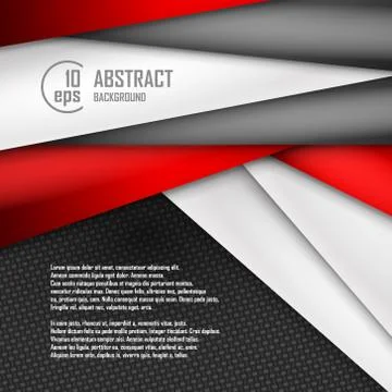 Abstract background of red, white and black origami paper. Vector illustration Stock Illustration