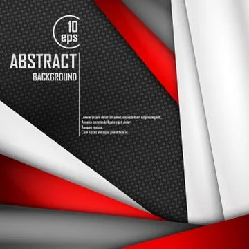 Abstract background of red, white and black origami paper. Vector illustration Stock Illustration