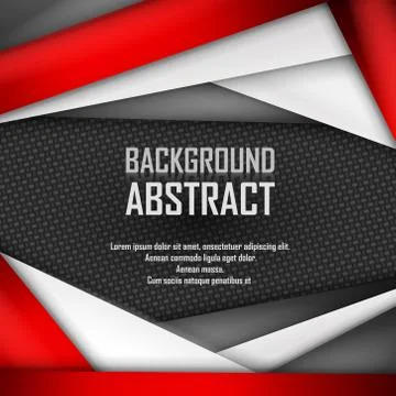 Abstract background of red, white and black origami paper. Vector illustration Stock Illustration
