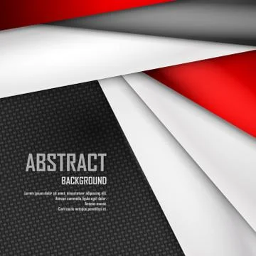Abstract background of red, white and black origami paper. Vector illustration Stock Illustration
