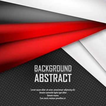 Abstract background of red, white and black origami paper. Vector illustration Stock Illustration