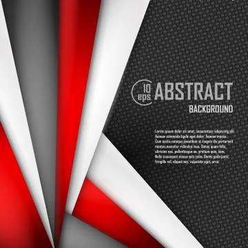 Abstract background of red, white and black origami paper. Vector illustration Stock Illustration