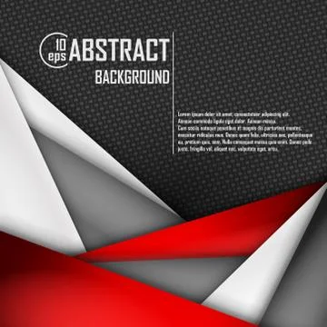 Abstract background of red, white and black origami paper. Vector illustration Stock Illustration