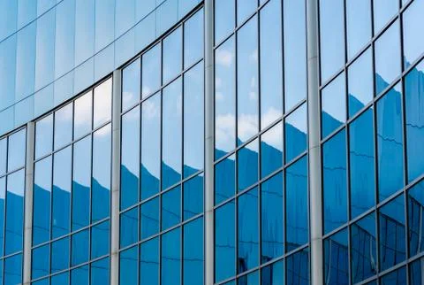 Abstract background reflected in the glass windows of the building Foto stock