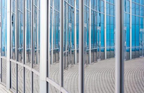 Abstract background reflected in the glass windows of the building Foto stock