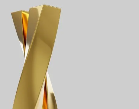 Abstract background with reflection smooth wavy gold lines 3d illustration Stock Illustration