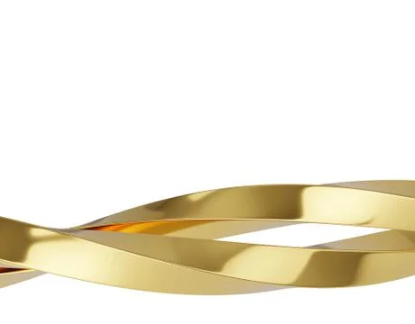 Abstract background with reflection smooth wavy gold lines 3d illustration Stock Illustration