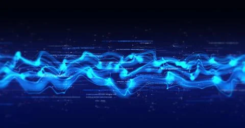 Abstract Background Render With Flowing 3D Shapes Stock Illustration