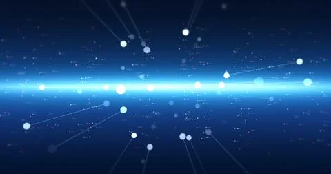 Abstract Background Render With Flying Shapes And Numbers イラスト素材