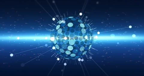 Abstract Background Render With Flying Shapes And Numbers イラスト素材