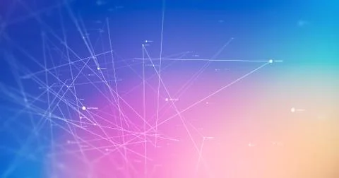 Abstract Background Render With Moving 3D Shapes Stock Illustration