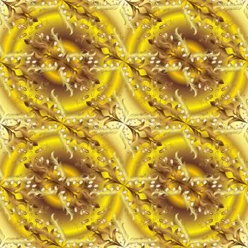 Abstract background with repeating elements. Elegant vector classic pattern. Yel Stock Illustration