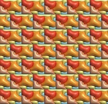 Abstract background with repeating elements in the form of inflated shiny s.. Ilustração Stock