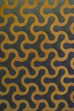 Abstract background, a repeating pattern of gold curved round cells in a gold Foto stock