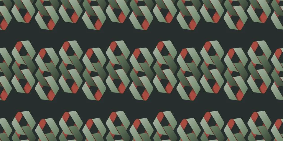 Abstract Background, Repeating Retro Style Geometric Frames Made of Ribbon,.. Stock Illustration