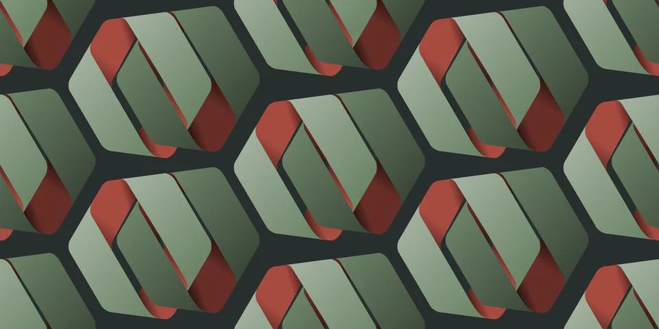 Abstract Background, Repeating Retro Style Geometric Frames Made of Ribbon,.. Stock Illustration